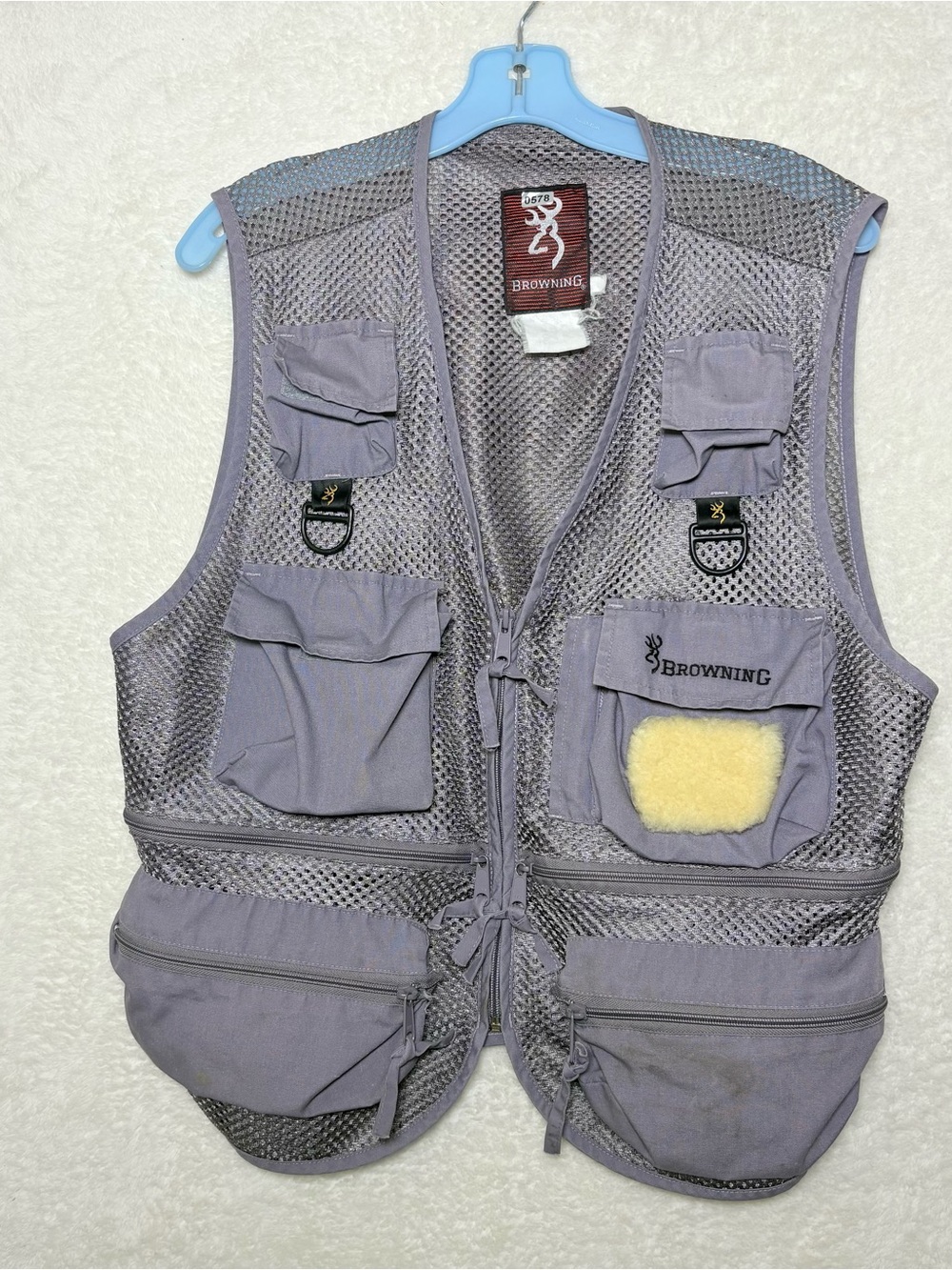 Browning Light Gray Mesh Fishing & Utility Vest with Multiple Pockets 0578